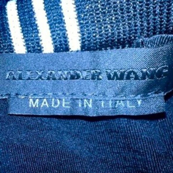 Alexander Wang Curved Hem Mesh Pencil Skirt Gray Blue Black Geometric Size Small - Picture 7 of 12